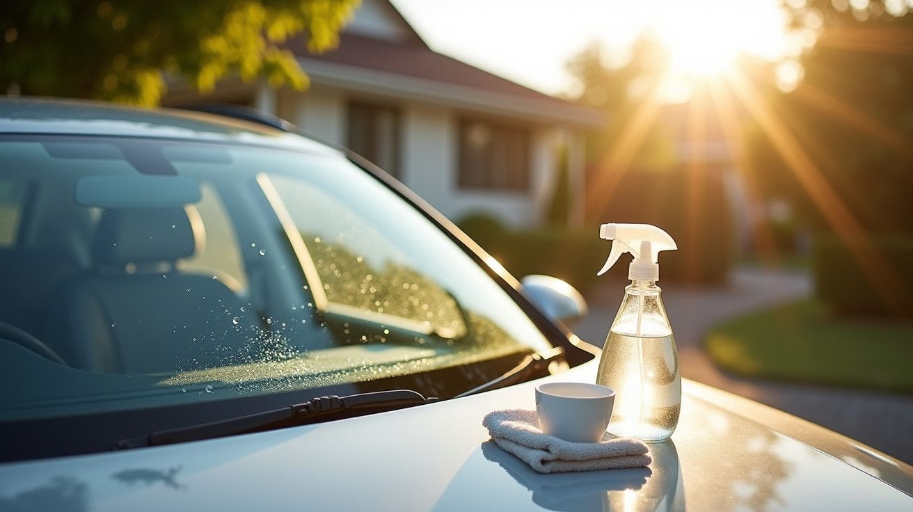 Dica de limpeza para eliminar manchas de calcário dos vidros do carro.